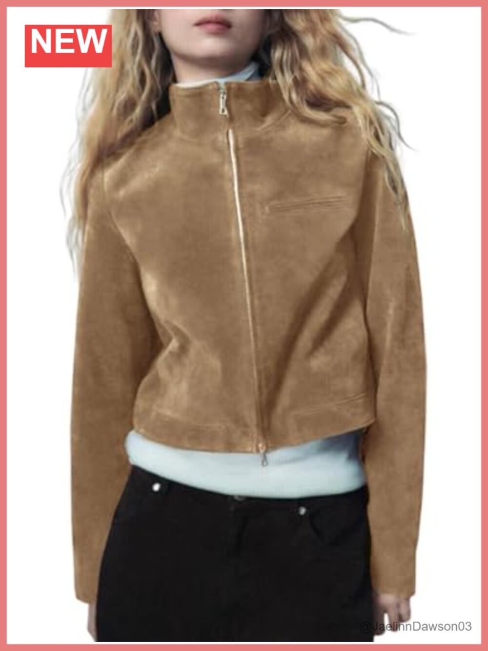 Faux Suede Cropped Zip Up Moto Jacket Women's Casual Biker Coat
